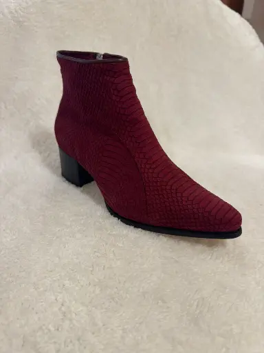 Paris Chamois Python Vinho Novo - Cano Curto